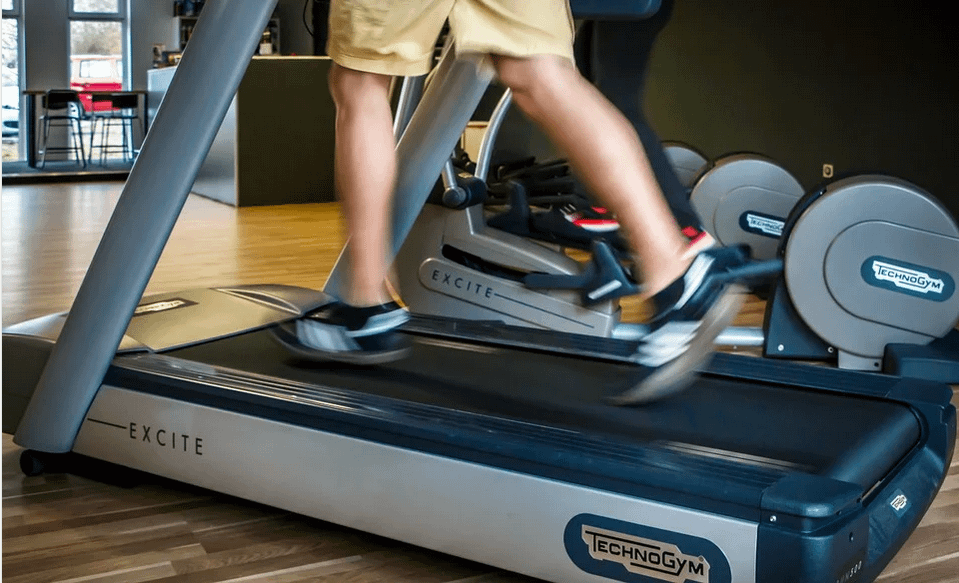 a person jogging on a treadmill